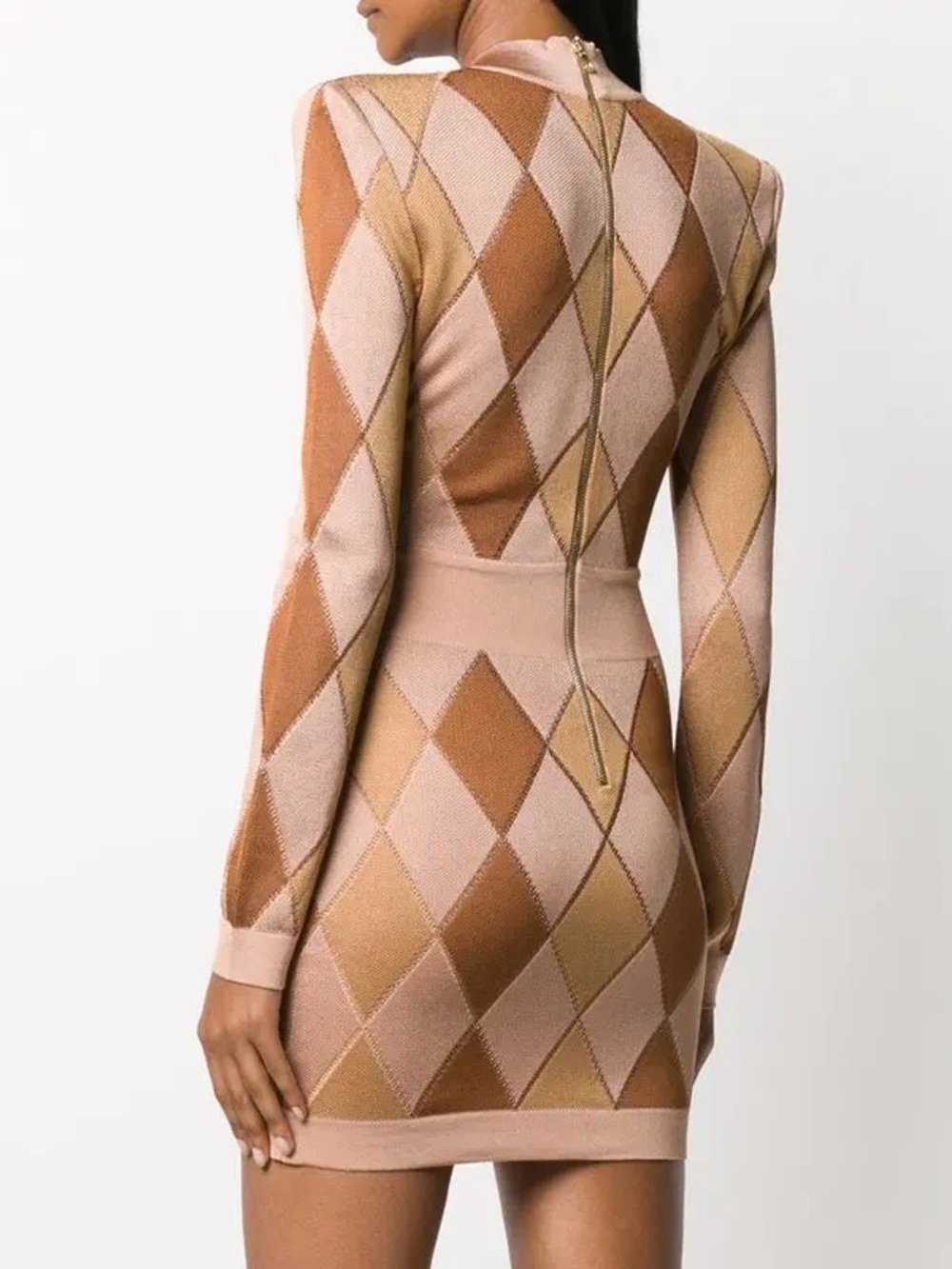 BALMAIN Diamond-Pattern Mini Dress - Picture 4 of 7
